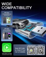 AuroraLink JC015 Wireless CarPlay & Android Auto Adapter - 2-in-1 Plug and Play Mini Dongle, Stable & No Delay Wireless USB Adapter for iPhone/Android Cars, with Dual-Band WiFi & Bluetooth 5.2 - Image 8