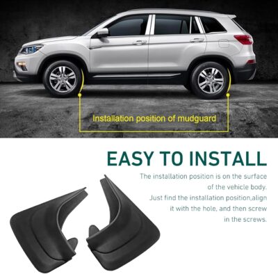 2 PCS Mud Guards for Cars, Rubber Front/Rear Tire Mud Flaps, Splash-proof Side Tire Splash Guard, Suitable for Most Cars SUVs and Trucks (Black) - Image 4