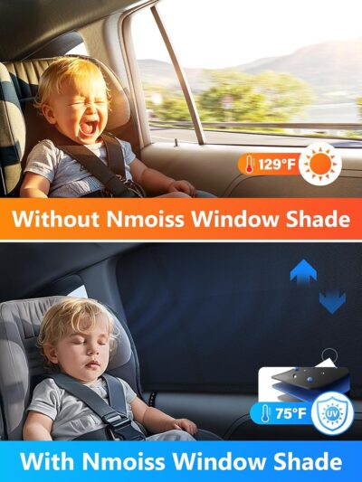 Breathable Mesh Camping Car Window Shades (2 Pack) – Ice Crystal Cooling Fabric, UPF50+ UV Protection, Breathable Mesh Privacy Screen & Bug-Proof Window Screen for SUV/Minivan/Sedan - Image 2