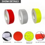 3 Rolls High-Visibility Reflective Tape - Waterproof Self-Adhesive Safety Stickers for Outdoor Nighttime Visibility, Trailers, Apparel, Vehicles (1 in x 30 ft.) - Image 6