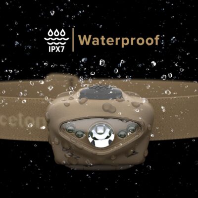 Princeton Tec Vizz Headlamp 550 Lumen Dimmable LED, IPX7 Water Resistance, Essential Outdoor Accessory for Hiking, Backpacking, Camping, Running, and Safety Preparedness, Tan, Tactical - Image 3