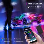 Upgraded Dreamcolor Acrylic Car Interior Lights RGB LED Strip Lights APP Control Zoned Control System 252 Color Modes DIY Fiber Optic Ambient Lighting Kits 2 in 1 Music Car Neon Lights - Image 6