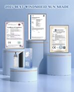 Portable Windshield Sunshade Umbrella for Toyota Highlander 2020-2025 with Carry Bag, 2 in1 Ice Crystal Durable Compact Shade Umbrella UPF50+ UV Front Window Heat Insulation Protection Outdoor Camping - Image 3