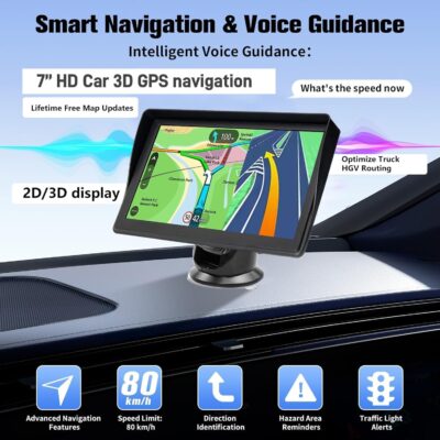 GPS Navigator for Car and Truck, 7 Inch Touchscreen, 2026 North America Maps, Voice Guidance, Speed Limit Warning, USB Connectivity - Image 4