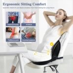 Ergonomic Seat Cushion with Adjustable Strap, Memory Foam Office Chair Seat Cushion with L-Shaped Design, Car Seat Cushion Fits for Truck Driver Semi Truck, Gaming Chair, Desk, Dark Gray - Image 3