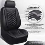CAR PASS 3D Foam Faux Leather Car Seat Covers Full Set,Waterproof Leather Seat Cover for Cars,Luxury Universal Fit for SUV Truck Sedan Automotive, Armrest Airbag Compatible Anti-Slip, All Black - Image 6