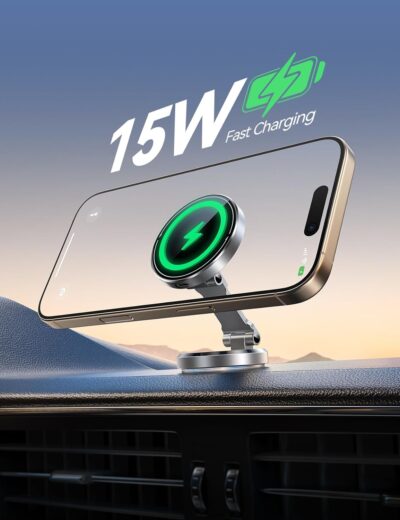 JOYROOM for MagSafe Car Mount Charger with Rotatable Charging Panel, Metal Magnetic Phone Holder, Wireless Charger for iPhone 16/15/14/13/12 - Image 6