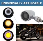 Vintage Motorcycle Bullet Turn Signals LED Front Lights 2 PCS, 40 LEDs Switchback White Amber Light for Running Turn Blinkers Universal Fit Scooter Suzuki Yamaha Honda Harley Dyna Bobber-Chrome - Image 6