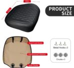 1 Pack Leather Front Car Seat Cover Bottom Car Seat, Anti-Slip and Full Wrap Driver Car Seat Protectors, Luxury Waterproof Bottom Auto Seat Cushion Pad Mat for Most Vehicles(Black) - Image 2