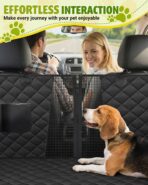 Dog Car Seat Cover, 600D Heavy Dute Durable Car Seat Cover for Dogs Pets, 100% Waterproof Scratch Proof Nonslip Dog Hammock for Cars, Seat Covers Protector with Seatbelt for Pet Sedan SUV Trucks - Image 7