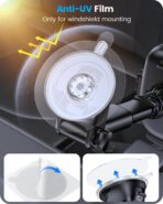 OQTIQ 3-in-1 Car Phone Mount for Dashboard, Windshield & Air Vent – Strong Suction Cup Holder with Adjustable Arm & 360° Rotation – Universal Car Cell Phone Holder for iPhone & Android Smartphones - Image 2