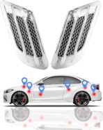 Ajxn 1 Pair Auto SUV Universal Car Side Mesh Vent Air Flow Fender Decoration Sticker Fit for All Car Silver - Image 3