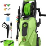 Electric Pressure Washer 5000 PSI,2.8 GPM Power Washer with Foam Cannon,Portable Cleaner with 33ft Hose Reel,4 Nozzle Tips,and Soap Bottle for Cars/Home/Driveways/Patios/Decks/Fences