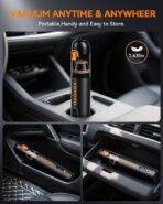 Car Vacuum, Handheld Vacuum Cordless with 21000Pa Powerful Suction & 3 Modes, 4-in-1 Portable Hand Held Mini Vacuum Cleaner Rechargeable, Ultra Light for Car Home Office (Black) - Image 7