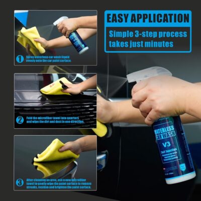 2-Pack Waterless Wash Spray and 6 Towels Kit for Cleaning, High Gloss and Protection- No Rinse Wash for Cars, Trucks, RVs Detailing - Ultra-Concentrated Safe Slick Lubricating Formula - Image 8