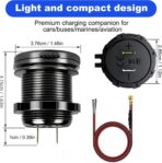 12V Flush Mount Car Charger, Aluminum Metal Body with LED Voltmeter and Switch, Dual QC3.0 USB Port for Marine, RV, Motorcycle & Panel Mounting (red) - Image 6