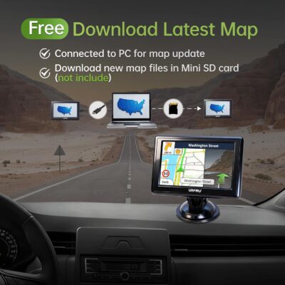 GPS Navigator for Car, Small Size for Limited Cab, 2026 Offline Map with Free Updates Lifetime, 5-inch Touchscreen, Satallete Navigation, Voice Guidance, Speed & Traffic Alerts, Custom Car Routing - Image 3
