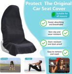 Car Seat Covers Universal Car Protective Front Seat Covers Washable Non-Slip Seat Protectors for Gym Workouts,Waterproof and Sweatproof Towel Seat Covers for Cars,Trucks, Jeeps (2 Pack Black) - Image 4
