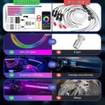 Smart LED Car Lights Interior with USB Port, Acrylic LED Strip Fiber Optic Ambient Lighting Car, Wireless App Control, Sync to Music, Car Decorations Interior Accessories Gifts for Women Men, 10 in 1 - Image 6