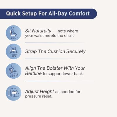 Lumbar Support Pillow for Office Chair - Lower Back Pain Relief Cushion with Adjustable SpineAlign™ Bolster, Memory Foam Pillow for Car, Couch, Gaming Seats - Dual Straps, Dark Grey - Image 8