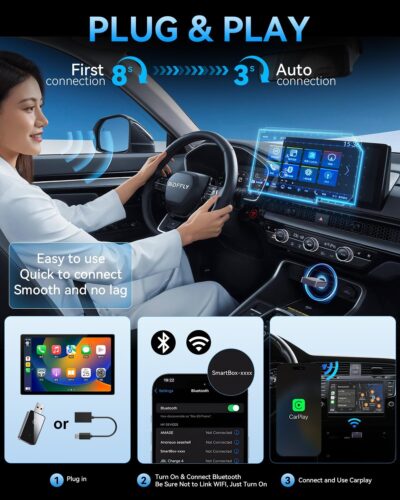 Wireless CarPlay Adapter for iPhone 2025 Upgraded, for Apple CarPlay Wireless Adapter, Plug and Play, Convert Wired Carplay for iOS 10+ - Image 2