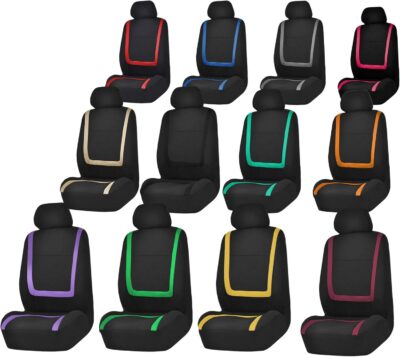 FH Group Car Seat Covers Front Set in Cloth for Low Back Car Seats with Removable Headrest, Universal Fit, Automotive Washable for SUV, Sedan, Van Black - Image 7