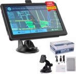 GPS Navigator for Car, Truck GPS with 7'' Touchscreen, Free Lifetime Updates, Car Navigation System with Turn-by-Turn Voice Guidance, Speed & Red Light Warning for All Cars (Black)