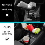 DYLEN Car Cup Holder Tray, Cup Holder Expander Adapter for Car, 9.5” Detachable Car Food Tray Table for Eating, Road Trip Essentials Fits Yeti, Hydro Flask 16-46 oz - Image 4