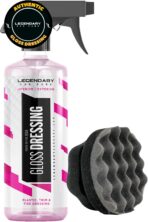Legendary Gloss Dressing with Applicator 16oz - Tire Shine Spray & Plastic Restorer – Water Based & Non-Greasy Interior/Exterior Detailing Spray - Trim, Rubber, Vinyl & Plastic Restorer for Cars