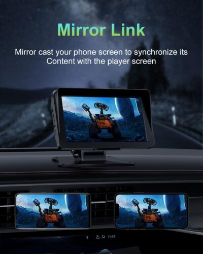 Apple Carplay Screen for Car, 7" HD Portable Wireless Apple Carplay & Android Auto Touchscreen, with 1080P Backup Camera, Car Play Screen Tablet, GPS Navigation/Mirror Link/Bluetooth/FM/Voice Control - Image 6