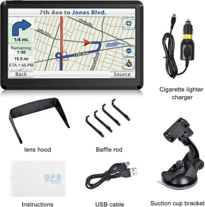 GPS Navigator for Car, Latest 2026 Map 7 inch Touch Screen Car GPS 256-16GB, Voice Turn Direction Guidance, Support Speed and Red Light Warning, North America Lifetime map Free Update(Grey) - Image 7