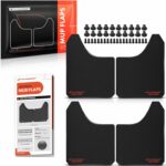A-Premium Universal Mud Flaps, 4 Pack Black Splash Guards for Truck Car Pickup SUV, Front & Rear Upgraded Mud Guards Includes Mounting Hardware, Drilling Required