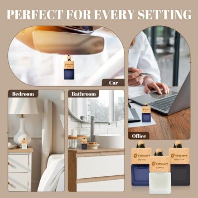 Car Air Freshener Hanging 3 Pack - 1 Way, Dream On, Cabana Hotel Collection Diffuser Oil Inspired The One Hotel, Car Fresheners for Women & Men, 45+ days Long Lasting, 0.27 FL OZ/8ML - Image 8