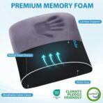 Lumbar Support Pillow for Office Chair, Car & Gaming Chair, Ergonomic Memory Foam Cushion for Back Comfort, Zoned Back Support, Double Adjustable Straps, Breathable Washable Cover, Black - Image 4