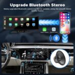 LAMTTO 9.26" Wireless Carplay and Android Auto with 2.5K Dash Cam, 1080P Backup Camera, Portable Touchscreen GPS Navigation for Car, Car Stereo Receiver with Bluetooth,AirPlay,AUX,FM,Googel,Siri - Image 4