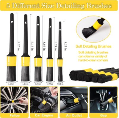 TTRCB 27Pcs Car Detailing Kit, Car Detailing Brush Set, Auto Detailing Drill Brush Set, Car Detailing Brushes, Car Wash Kit, Car Accessories, Car Cleaning Tools Kit for Interior, Exterior, Wheels - Image 3