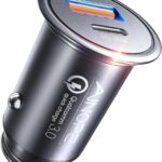 AINOPE 67.5W Super Mini Cigarette Lighter Adapter Car Charger USB C Fast Charging, All Metal PD&QC Type C Car Charger Adapter Outlet Plug Socket for iPhone 17 16 Pro Max 15 14 13 Air, Samsung S26 S25