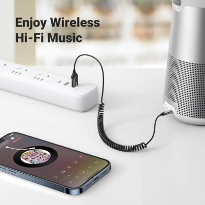 UGREEN Aux to Bluetooth 6.0 Adapter 3.5mm Bluetooth Receiver for Car USB 2.0 to 3.5mm Jack Kit with Built-in Microphone Aux Input for Hands-Free Calls Compatible with Car Speaker and Home Audio - Image 7