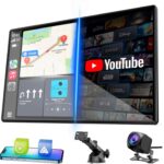 LAMTTO 9" Wireless CarPlay Screen with Net-Flix YouTube Apps Portable Car Play Screen for Apple Carplay and Android Auto with Backup Camera Navigation Bluetooth Voice Control AUX Siri