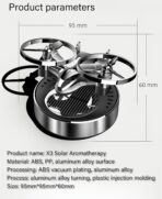 Car Air Freshener | Solar Powered Helicopter Scents Diffuser | Fashion Automotive Interior Decoration Accessories Purifiers for Car and Home Aromatherapy Dashboard (Dark) - Image 2