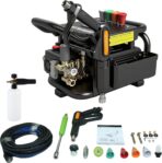 YOKING Pressure Washer, Max 150 bar, 12L/min, PM Inverter 3HP Motor,Horizontal Triplex Pump,60dB Quiet,with 7 Nozzles, Power Washer for Patios, Decks, & Sidewalks