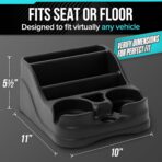 Small Center Console for Cars, Trucks, Minivans, SUVs, Vehicle Organizer, Cup Holders, Recycled Plastic, Made in USA (Black) - Image 6