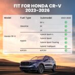 LASFIT Floor Mats for Honda CR-V 2026 2025 2024 2023 (Gasoline & Hybrid & e:FCEV), All Weather TPE Custom Fit Anti-Slip Pet Friendly Car Liners, 1st & 2nd Row Black - Image 2