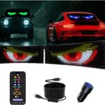 Multifunctional Bright 2PCS Devil Eyes for Cars Windshield - 15in x 4in [Upgraded Chip Two Screens 100% Synchronized] Programmable LED Eyes for Car - Flex LED Display - Sized Golf Cart/Cars/SUVs