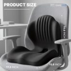 Ergonomic Seat Cushion, Office Chair Seat Cushions with L-Shaped Design, Memory Foam Orthopedic Cushion with Coccyx Hollow, Lumbar Support & Tailbone Pain Relief for Car, Truck, Gaming Chair (Black) - Image 2