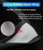 Custom-Fit for GMC Steering Wheel Cover, Premium Leather Car Steering Wheel Cover with Logo, Non-Slip, Breathable, for GMC Accessories (B-Style,for GMC) - Image 4