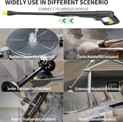 2026NEW Pressure Power Washer 4500PSI with 4 Quick Connect Nozzles, Inlet Hose & Filter, Foam Cannon for Cars/Fences/Driveways/Patios/Home Cleaning, Green - Image 7