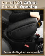 Armrest Cover for Jeep Wrangler JL Center Console Pad with Organizer Storage Pockets, Black Faux Leather Arm Rest Lid Cushion Accessories (2018-2026 Wrangler JL/Gladiator JT) - Image 6