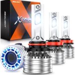 SEALIGHT H11 9005 Light Bulbs, X4i Fog Combo, 140,000LM Brightness 6500K Cool White, 3Mins Easy Installation, 10 Years Lifespan, Plug-N-Play, 4 Pack