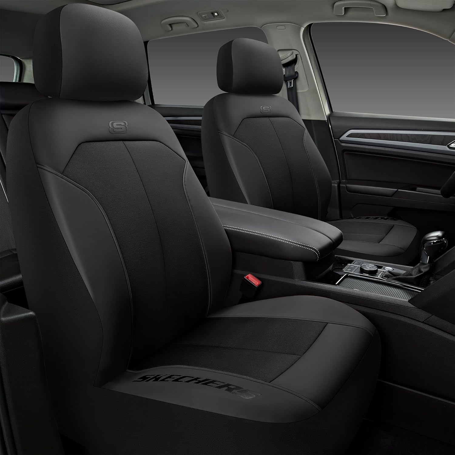 714cipq1N2L._AC_SL1500_.jpg Skechers Car Seat Covers,GOGA Mat Oxford Cloth Seat Covers,Waterproof Car Seat Covers Front Seats,Automotive Universal Fit Seat Cover for Most Cars, Suvs, Trucks,Black - Image 1